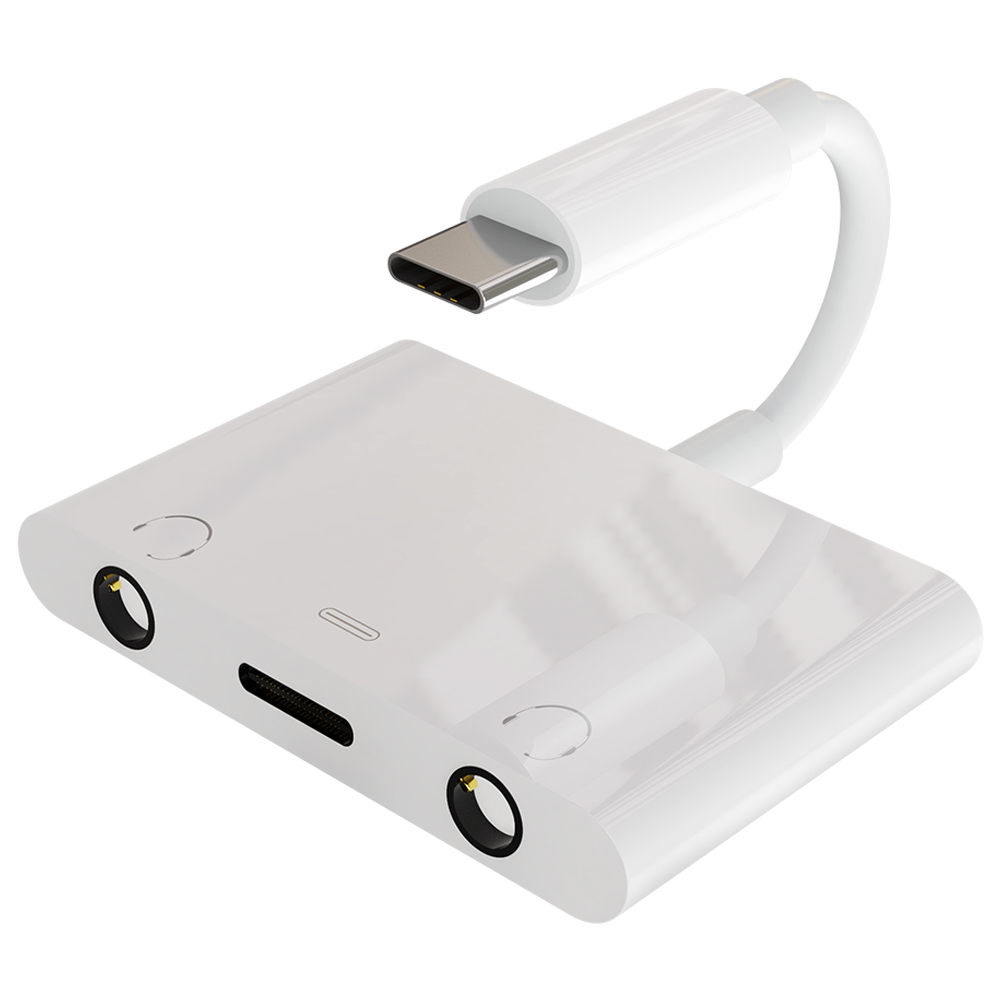3 in 1 Type-c to 3.5mm Audio Jack Adapter Sound Card Adapter Analog Transmission