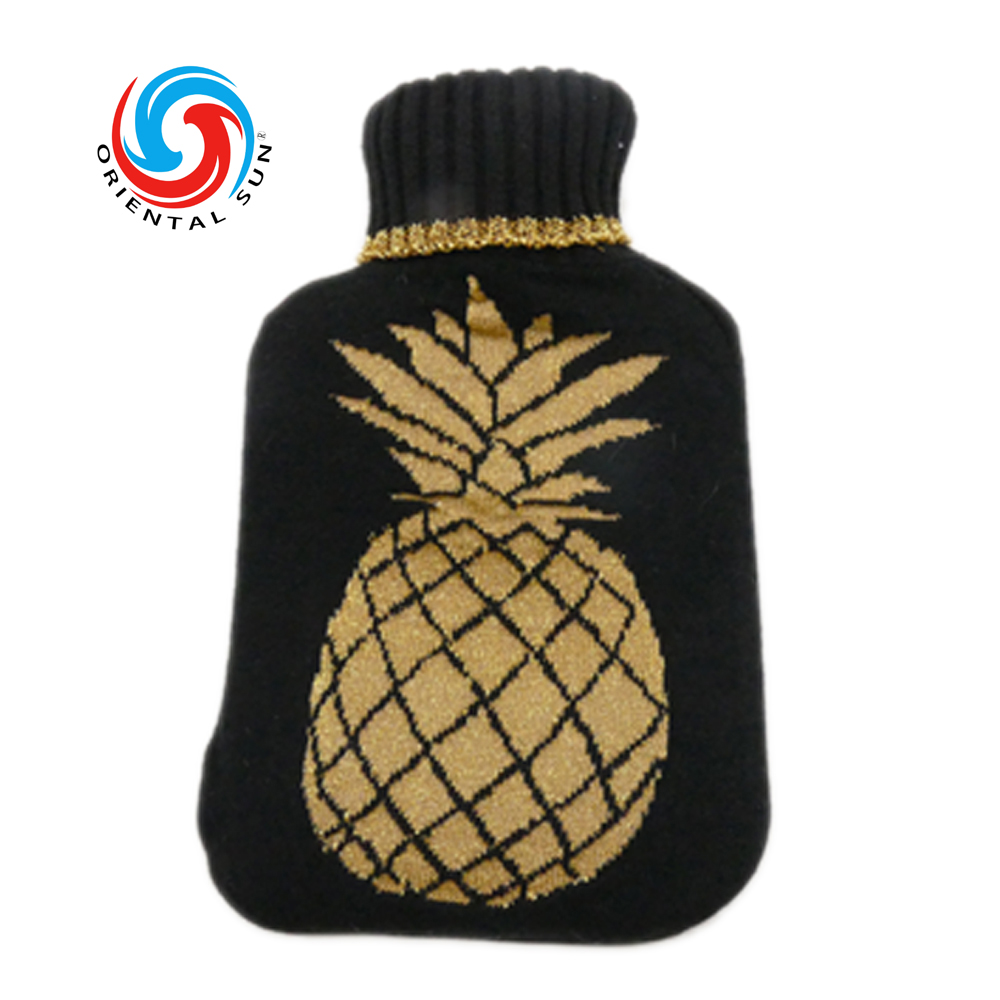 750ml 1000ml 1500ml 2000ml warm hot water bottle with cotton black pineapple cover