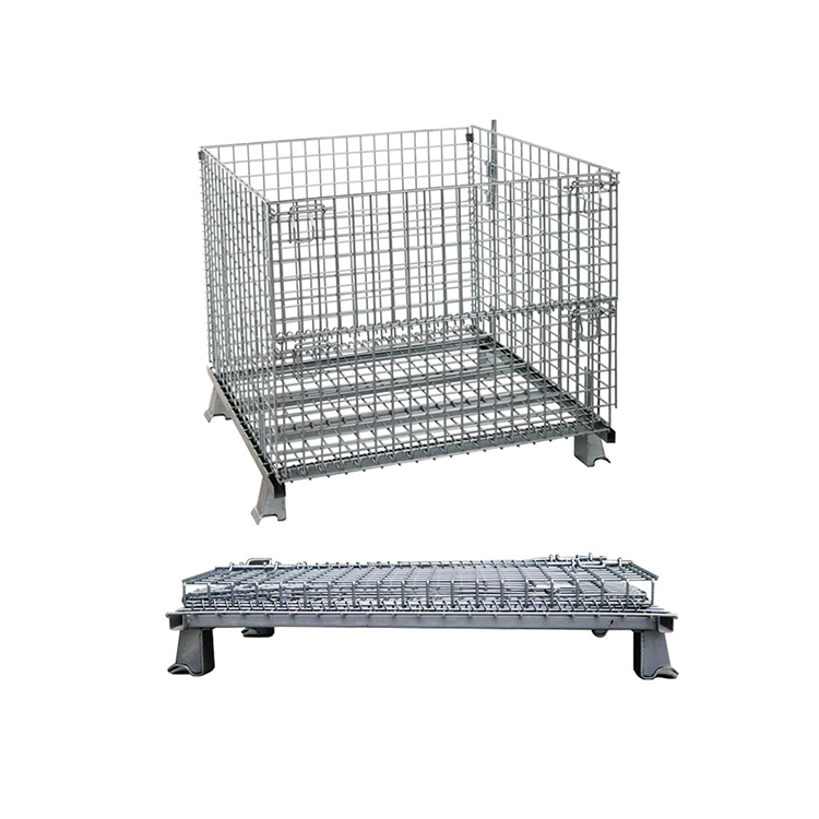 Preferential Price Large Heavy Duty Warehouse Folding Steel Welded Wire Metal Cage Mesh Storage Box