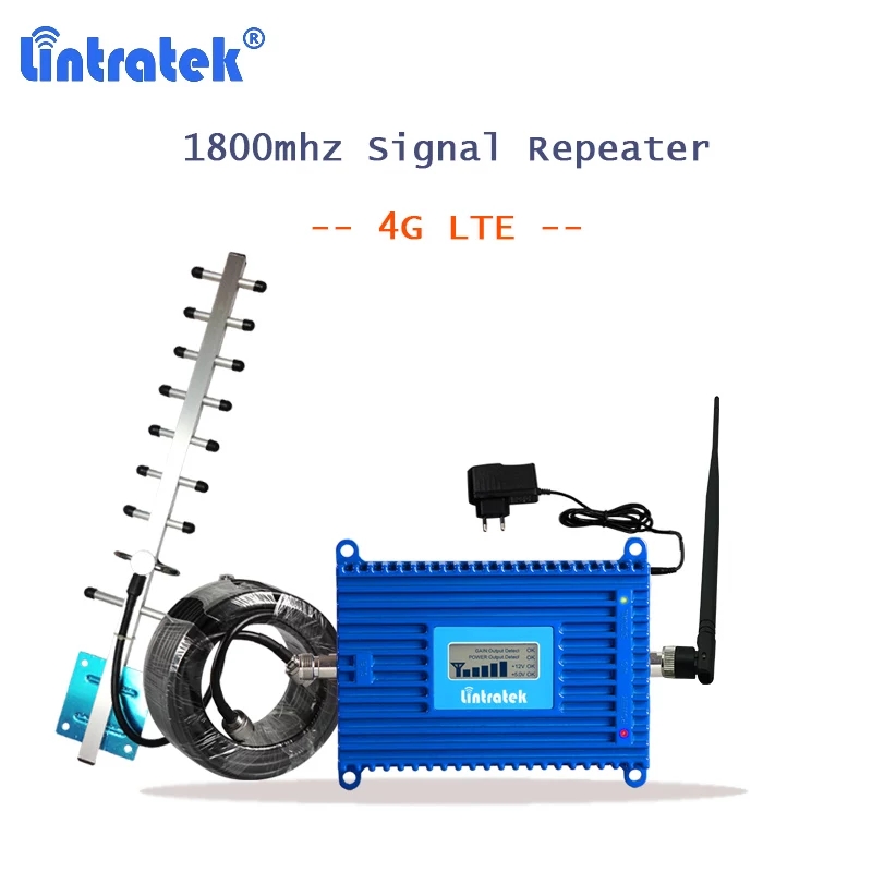 Lintratek полный комплект однодиапазонный LTE1800mhz Мобильный усилитель сигнала ретранслятор сотового сигнала 2g 3g 4g усилитель