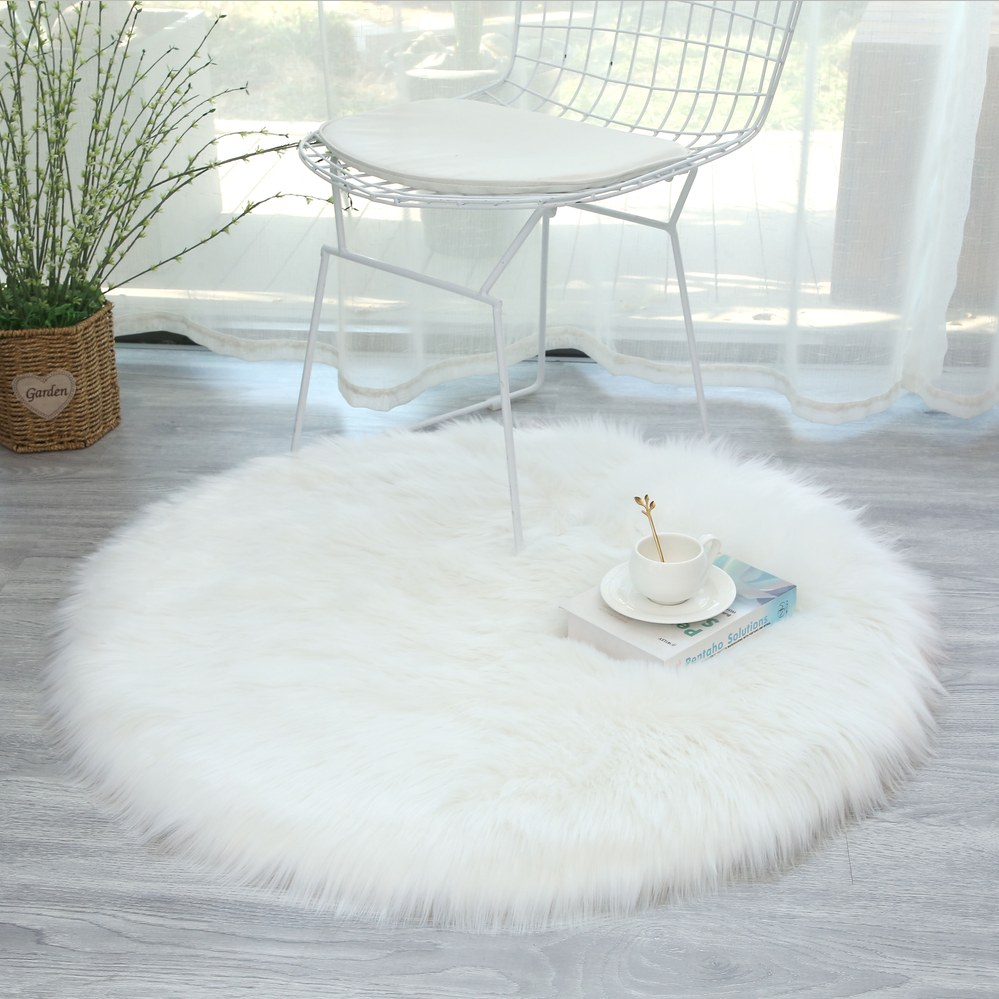 Nordic Shaggy Faux Fur Rug Mats White Fluffy sheepskin carpet rugs Nonslip Living room faux fur carpets rugs factory