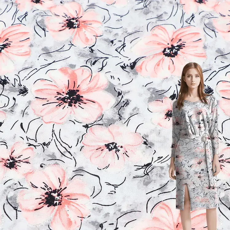 Summer season lightweight 110 GSM custom flower printed 100% rayon fabric for clothing