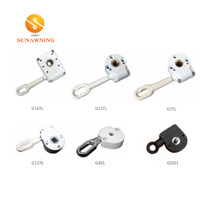 Retractable awning gear box set awning components with copper wheel