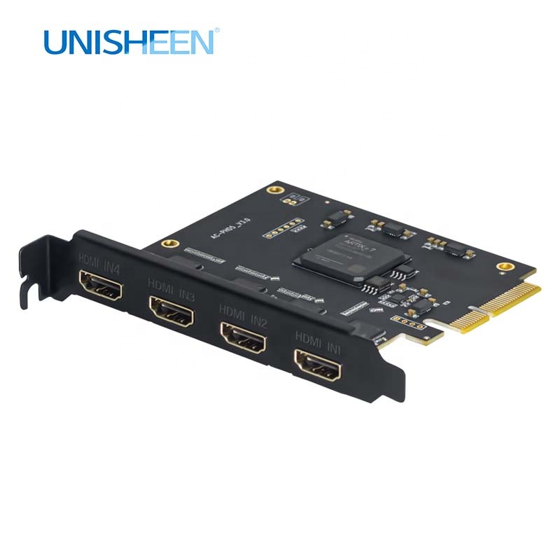 4 канала HDMI Карта видеозахвата коробка PCIe игра 1080p60 Vmix OBS потокового Win10 Linux