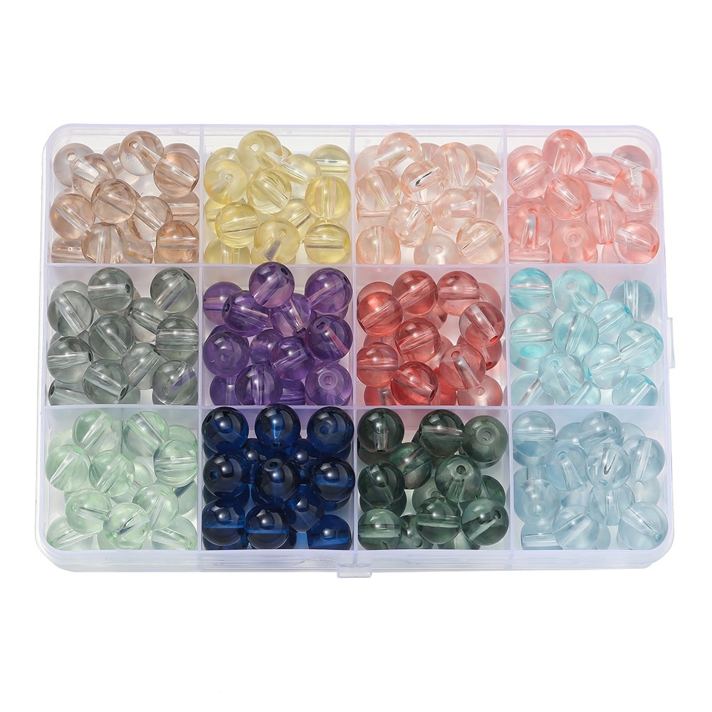 8mm Transparent Crystal Lampwork & Glass Beads High Permeability Loose Beads for DIY Handmade Bracelets & Jewelry Accessories