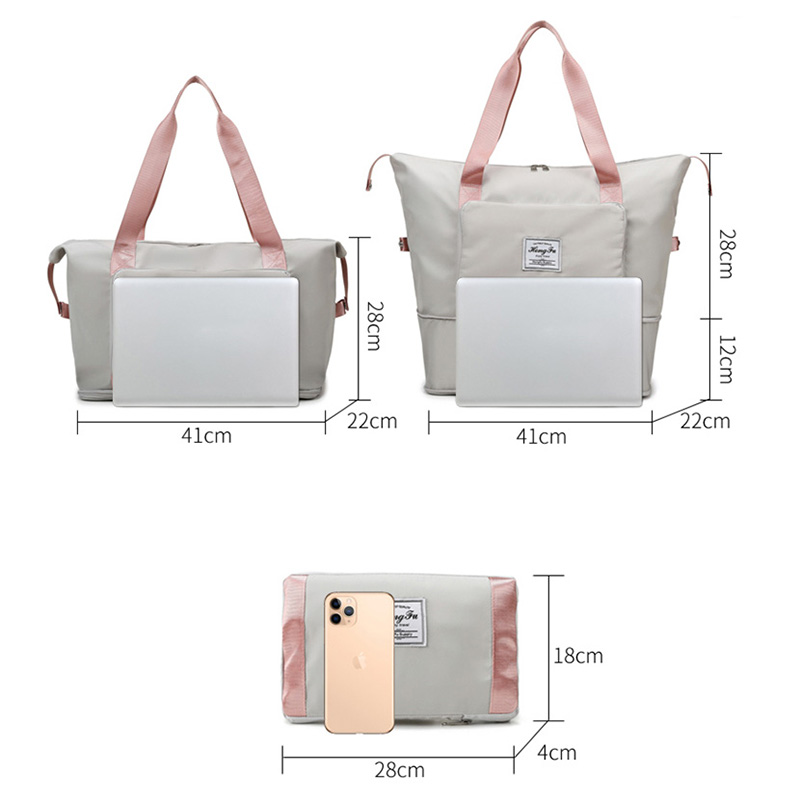 high-capacity Custom logo nylon waterproof gym duffle bags Overnight Wome Weekend Travel Bag
