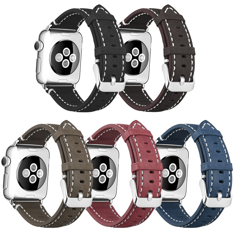 Coolyep оптовая продажа роскошный масляный воск Solo петля кожаный ремешок для Apple Watch 6 40 мм
