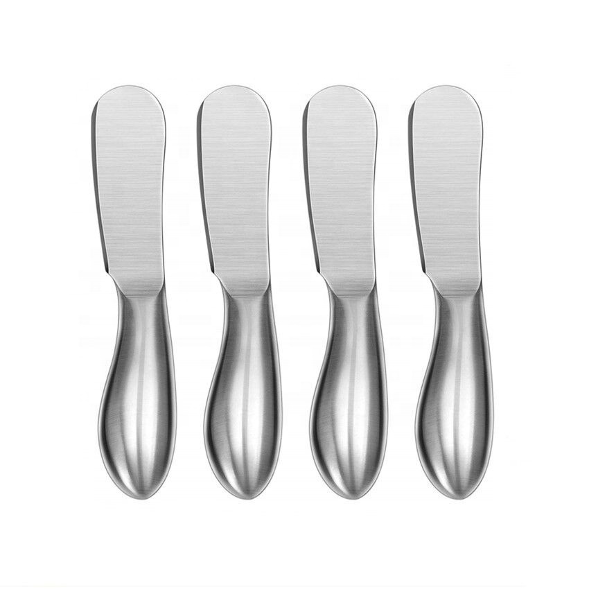 4 Piece One-piece Stainless Steel Spreader Knife Set Small Cheese Butter Spreader Knives