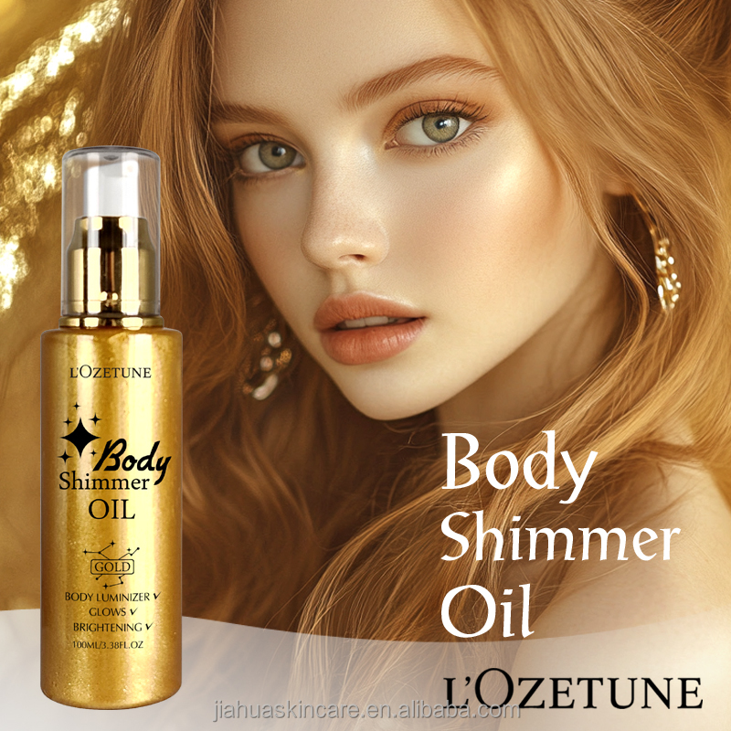 OEM ODM Body Shimmer Oil Glitter Body Oil for Skin Glow Moisturizing Body Shimmer Oil Custom Label