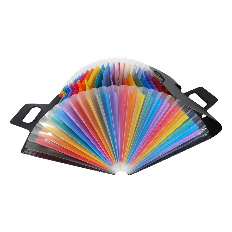 New Style Portable A4 Expandable Cover Accordian File Organizer, Multi-colors 24 Pockets Expanding File Folder With Handle