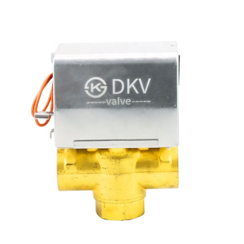 DKV 3-way Motorized Zone Valve NPT Normally Closed 24 VAC with End Switch Zone Valve with Screw Terminals and End Switch