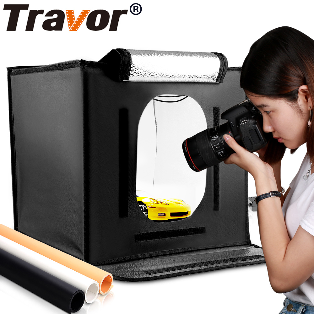 Travor хит продаж, F40 Легкий 40*40 см 3200 k/5500 k светильник, софтбокс, палатка для съёмки, 15 Вт, складной светильник, светодиодный мини-студийный софтбокс для фотосъемки