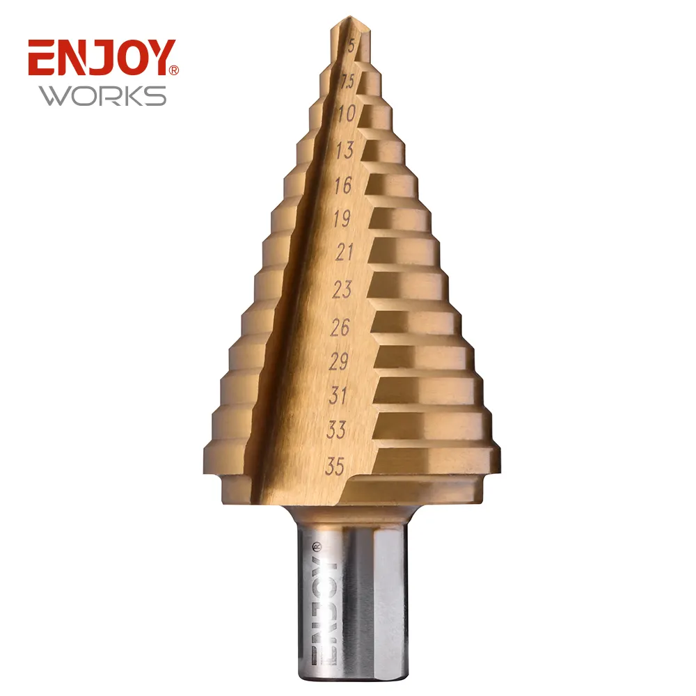 HSS Steel Titanium Step Drill Bits Step Cone Cutting Tools Steel For Woodworking