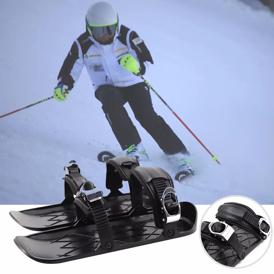 1 пара мини лыжный коньки для снежной зимы короткие Skiboard сноублейд регулируемый привязки портативный Лыжная обувь снежной доске