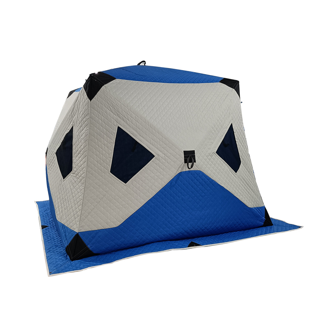 2 Person Ice Fishing Shelter Pop-Up Portable Insulated Ice Fishing Tent, Waterproof Oxford Polyester Fabric with cotton