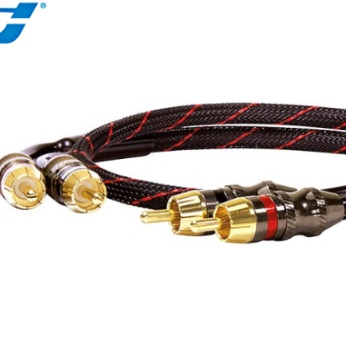 Hi-End Audio Speaker Cable with 24K Gold plated RCA plug