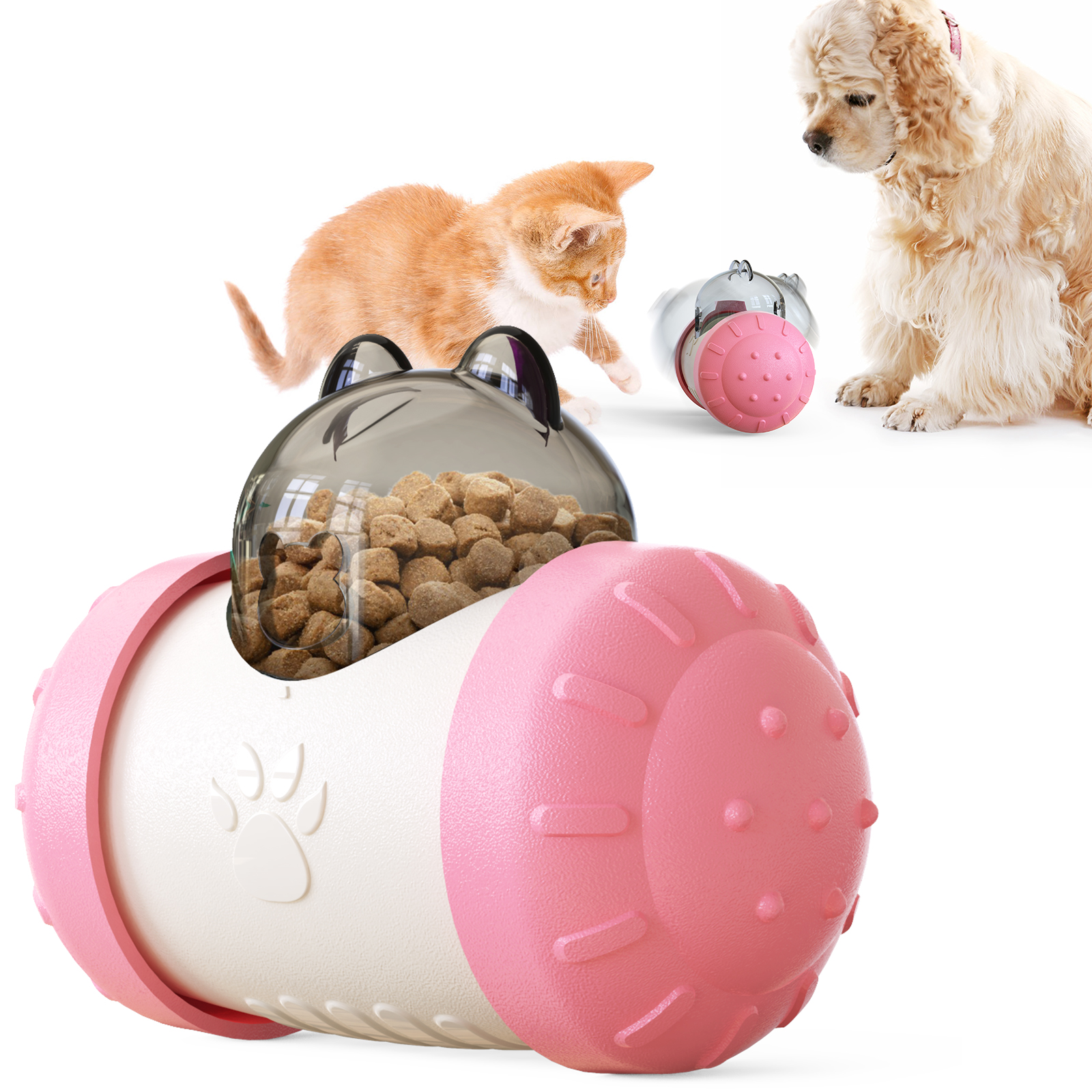 Good technology production pet feeder dog and cat bowl swing bear leaker