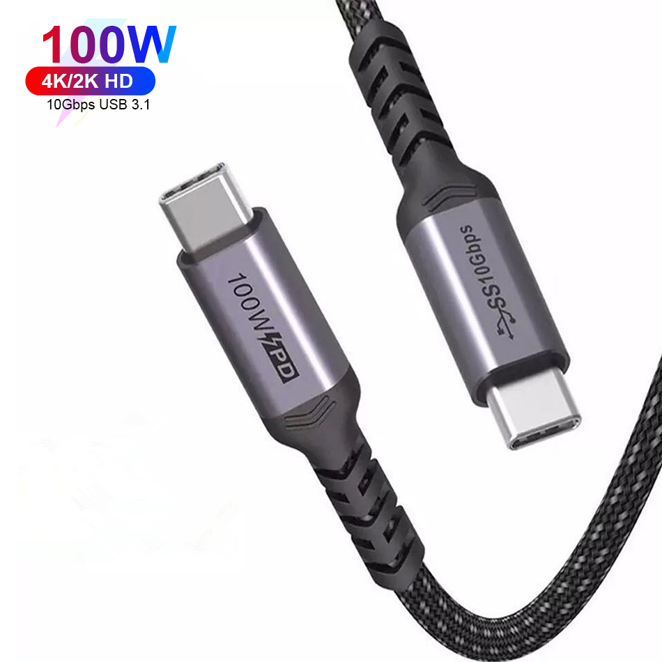 Высокое качество USB3.1 4K 60 Hz 10 Гбит/с Type C кабель для передачи данных PD 20V 5A 100W быстрая зарядка USB кабель для MacBook телефона
