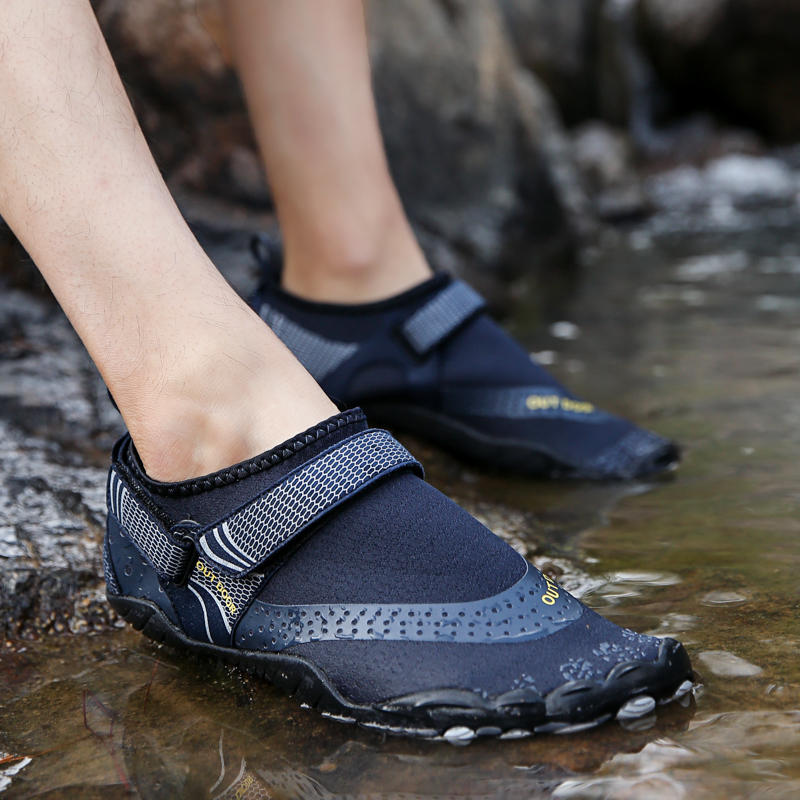Custom Rubber Sole Anti Slip Unisex Beach Water Shoes Strap Summer Outdoor Quick Drying Slip On Barefoot Swim Creek Water Shoes