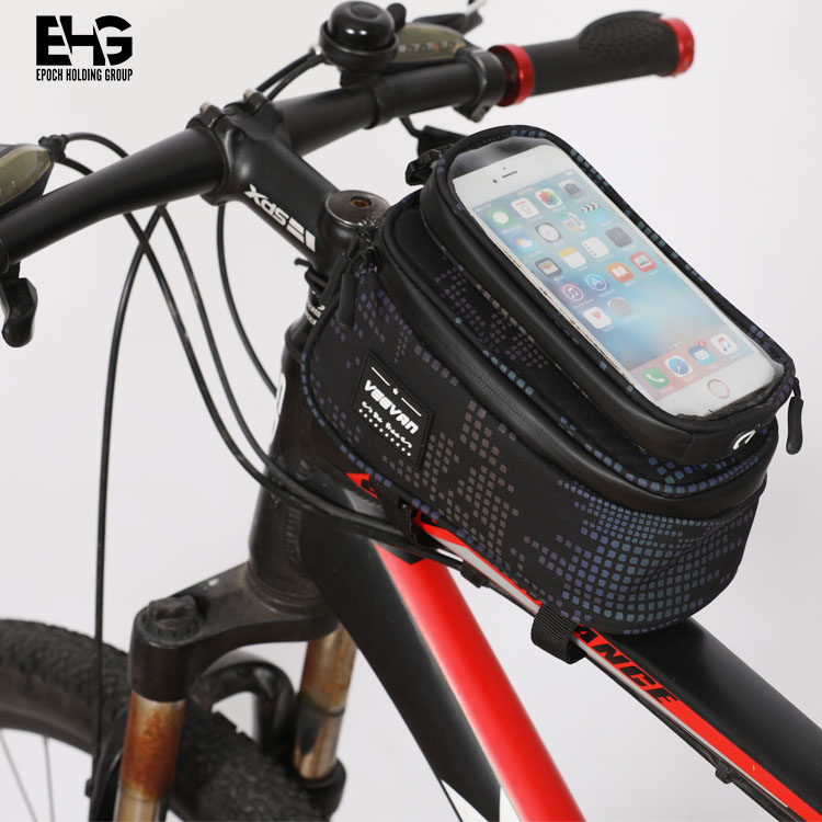 Custom Travel Reflective folding cycle front handlebar Frame saddle phone bags,waterproof bike bicycle frame bag