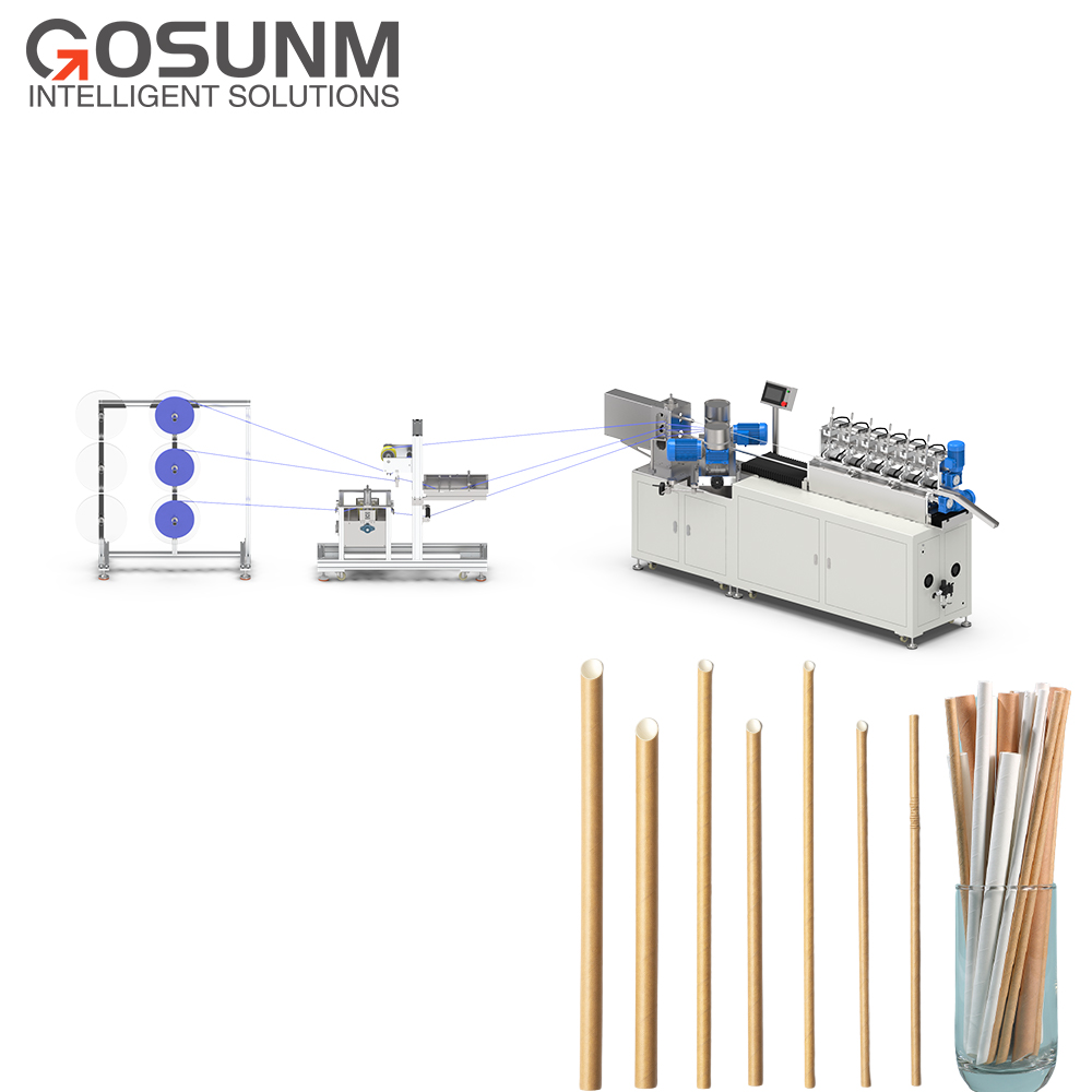 GOSUNM fully automatic paper straws machine with cutting knife and servo motor making machine