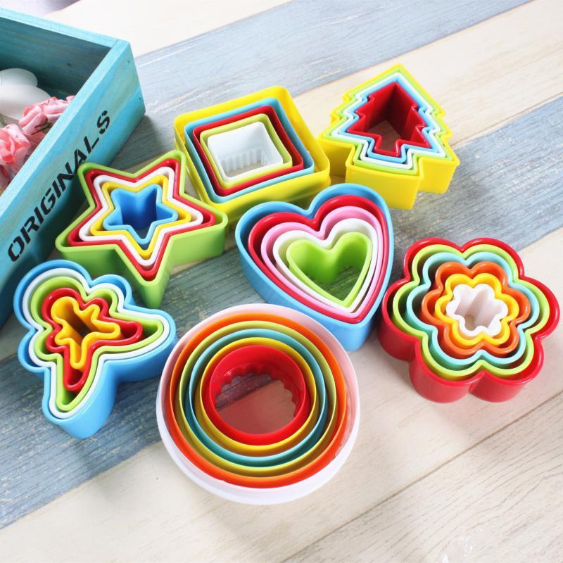 Plastic cookie cutter set gingerbread/ star/ square /round/flower/heart/Christmas tree