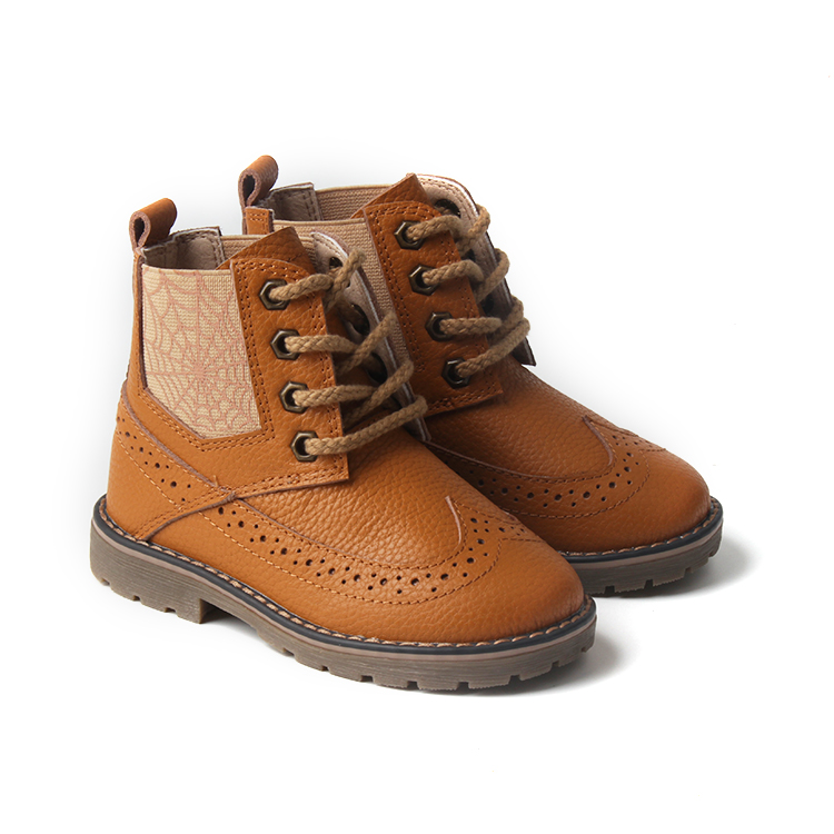 Factory Supply Handmade Shoes Wholesale Cute Non-slip Kids Boots Leather