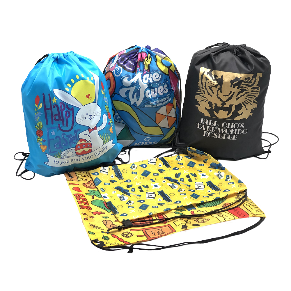 Promotional Wholesale Customized Promotional Polyester Nylon Drawstring Bag And Backpack Draw String Bag