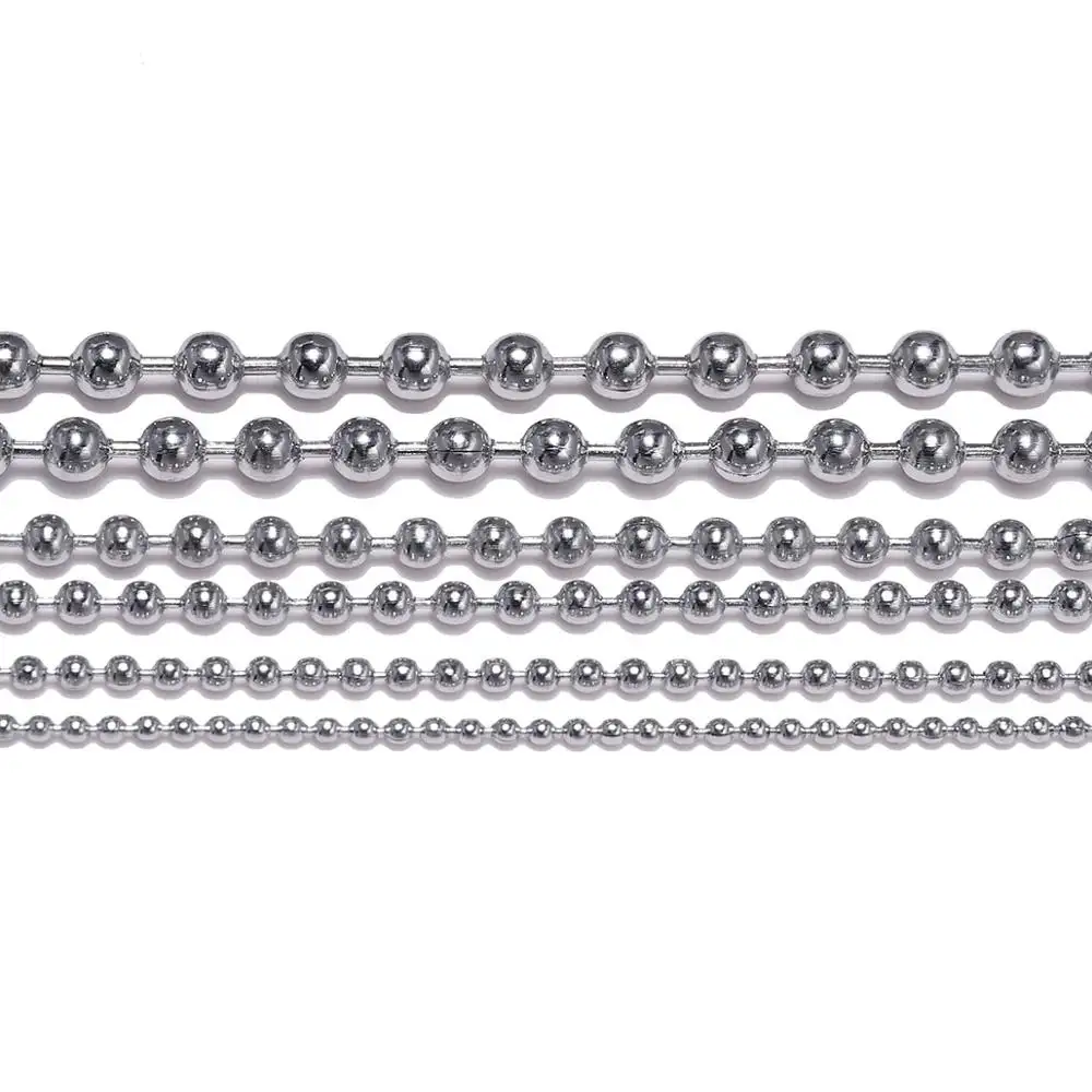 Free sample chain with connector nickle metal necklace ball chain
