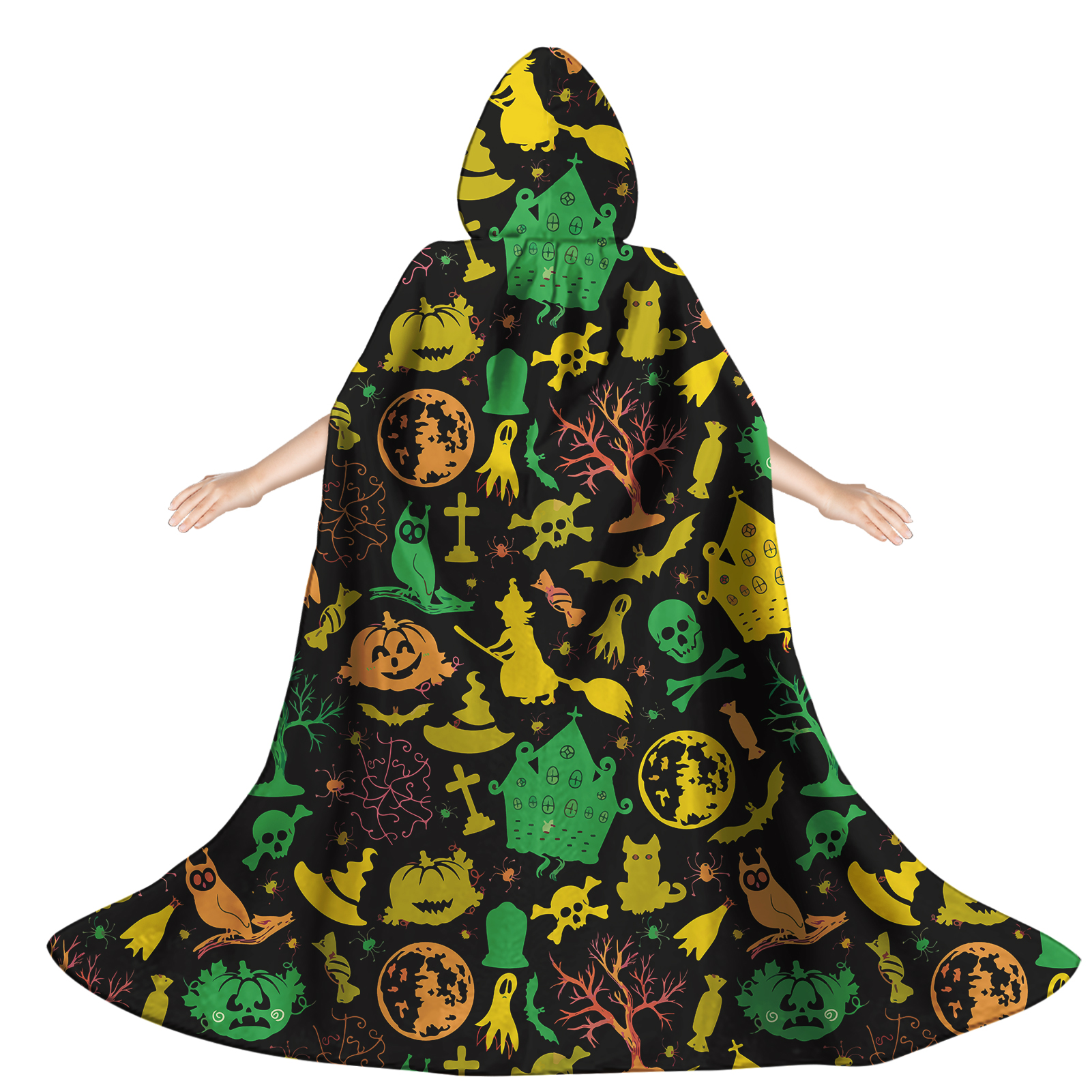 2021 Best Halloween Costumes for Kids Halloween Cloak With Hood for Kids Cosplay Print on Demand Family Halloween Costume