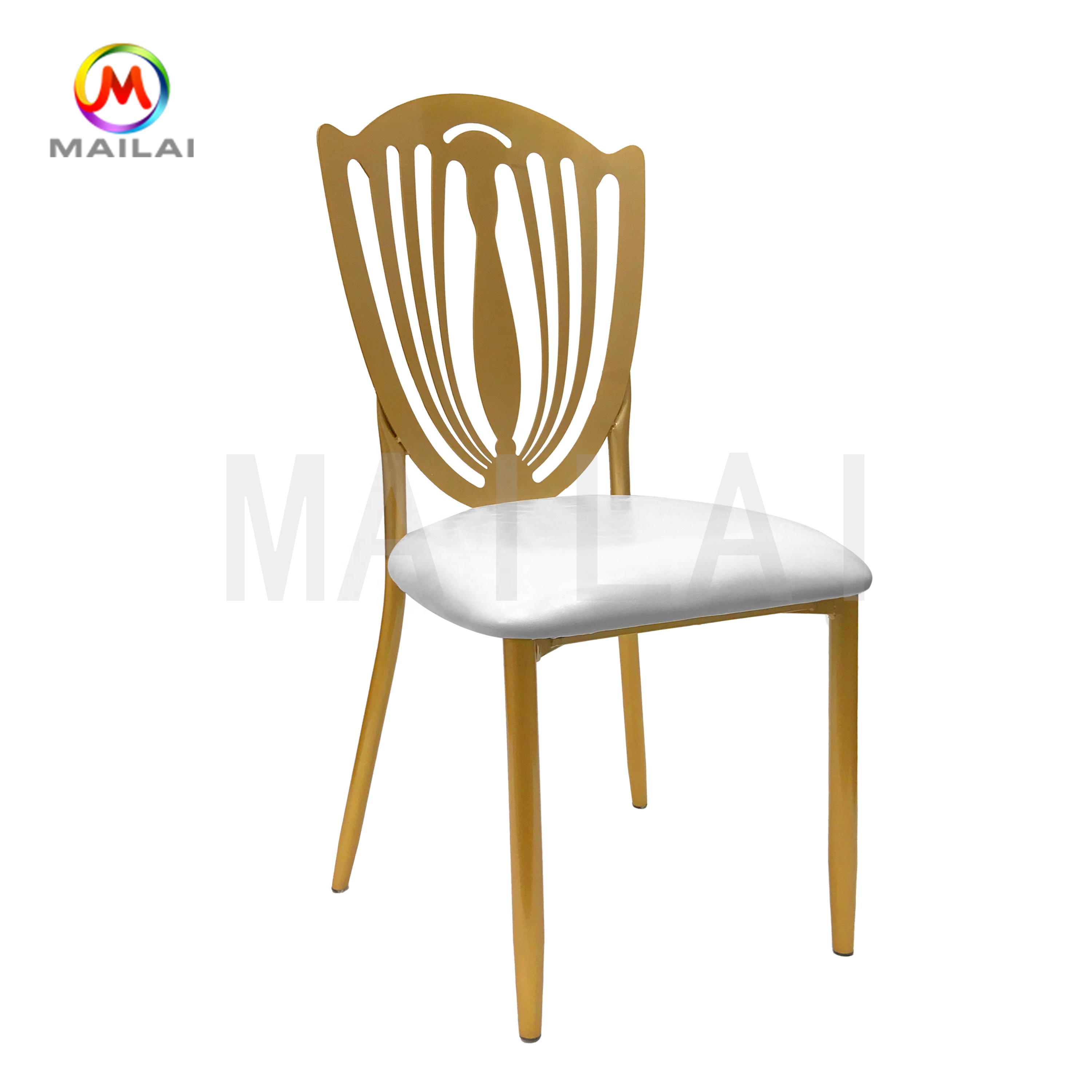 Wholesale iron metal flower back chameleon chair for wedding reception