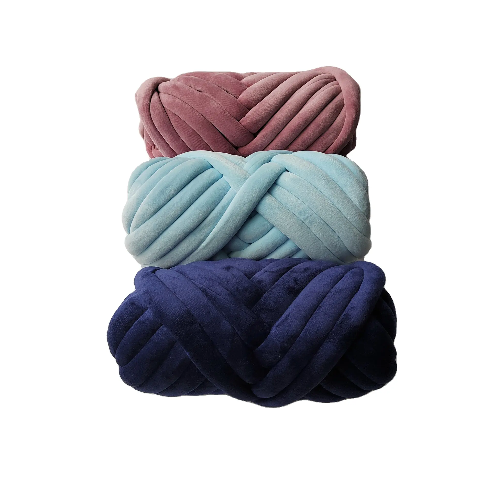 Arm Knitting Yarn for Chunky Braided Knot Throw Blanket DIY, Soft Extra Cotton Washable Tube Bulky Giant Yarn for Weave Craft