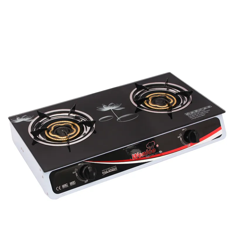 New arrival model tempered glass stove gas burenr gas cooker stove 8032M