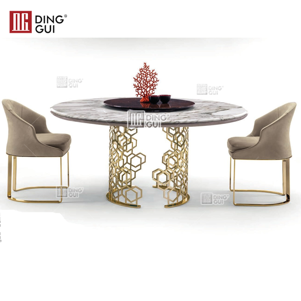 Modern luxury furniture diningroom furnitures set marble dining table