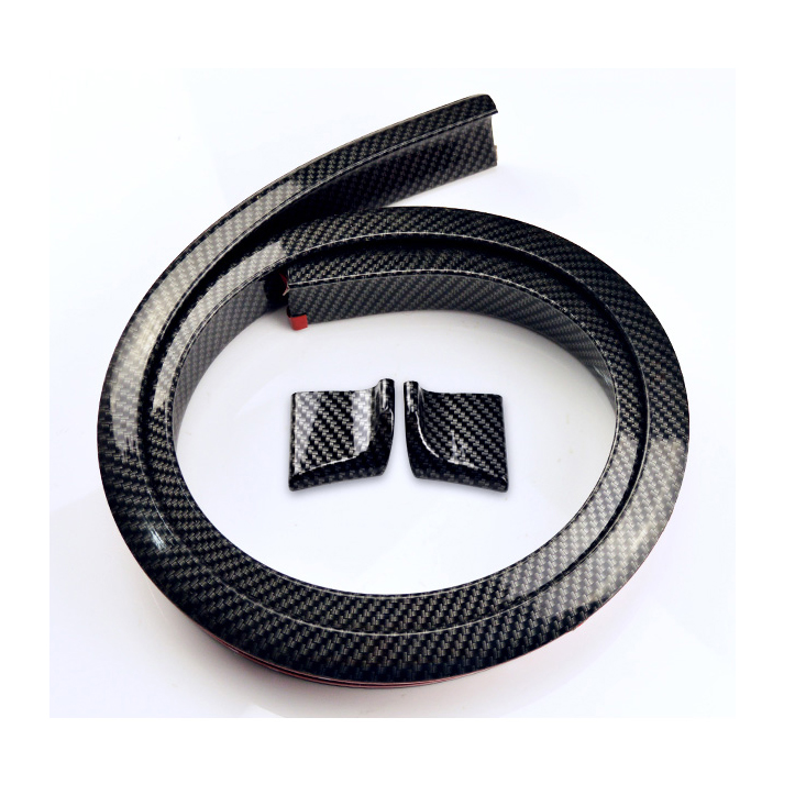 1.5M Car Bumper Strip Carbon Fiber Rubber Rear Spoiler Wing 40mm Width Universal Exterior Rear Spoiler Kit