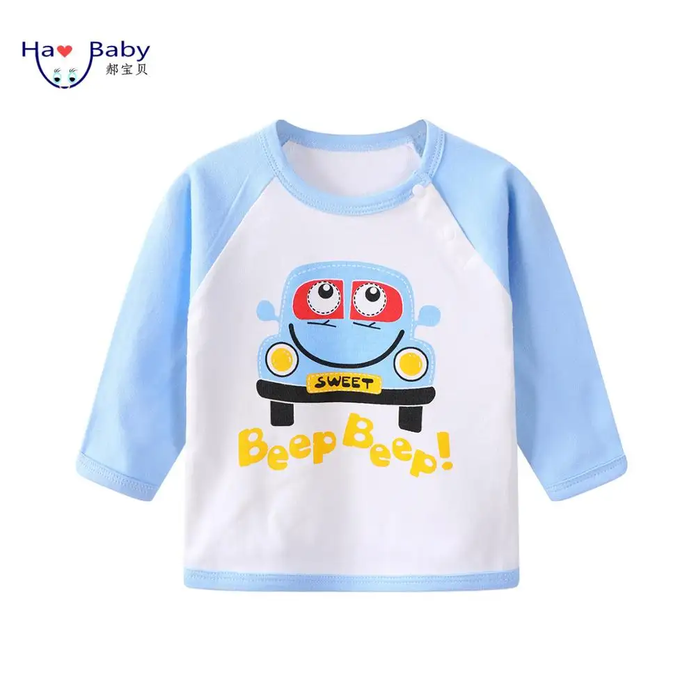 Hao/Детская рубашка с длинными рукавами для малышей; одежда для малышей; хлопковая Футболка с принтом; футболка
