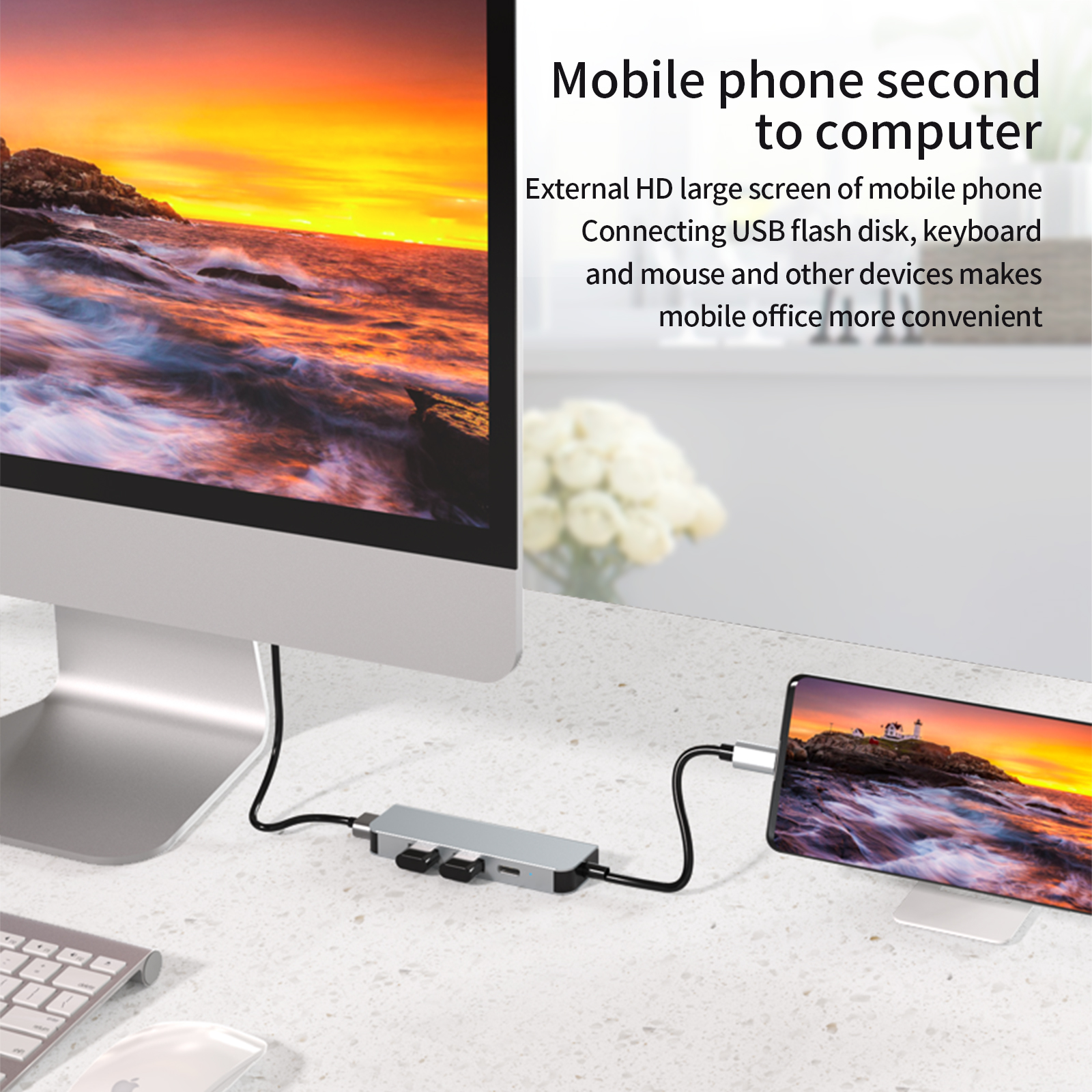 Usb c концентратор usb Type c концентратор HD-MI 4K PD 87 Вт USB3.0 USB2.0 Кабель с разъемом типа c Usb hub серый