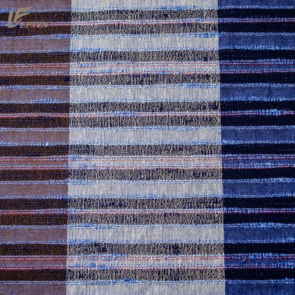 China factory supply custom high quality stripe plain dyed 100% linen fabric for garments