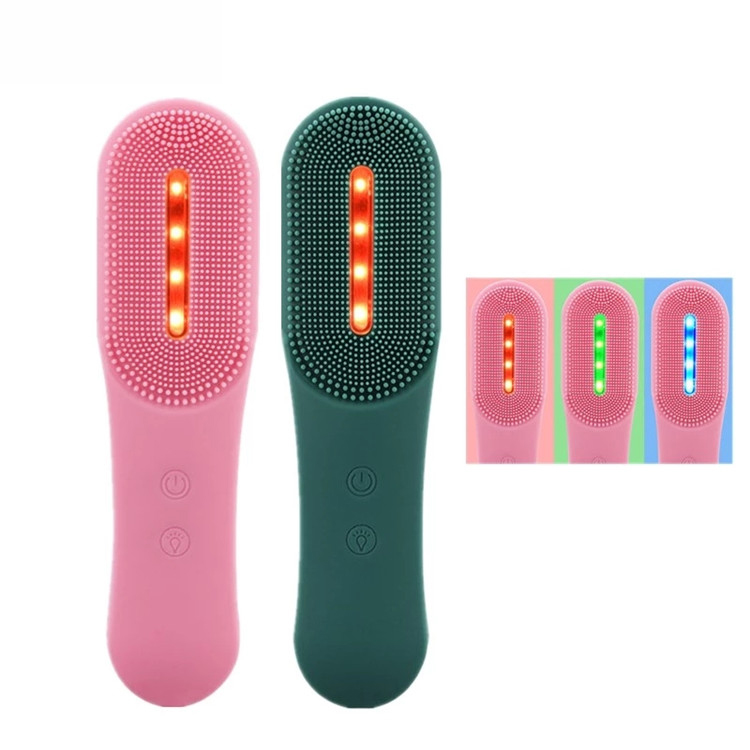 Electric Facial Cleansing Brush 3 LED Photon Silicone Sonic Face Brush Deep Cleansing Exfoliating Removing Blackhead