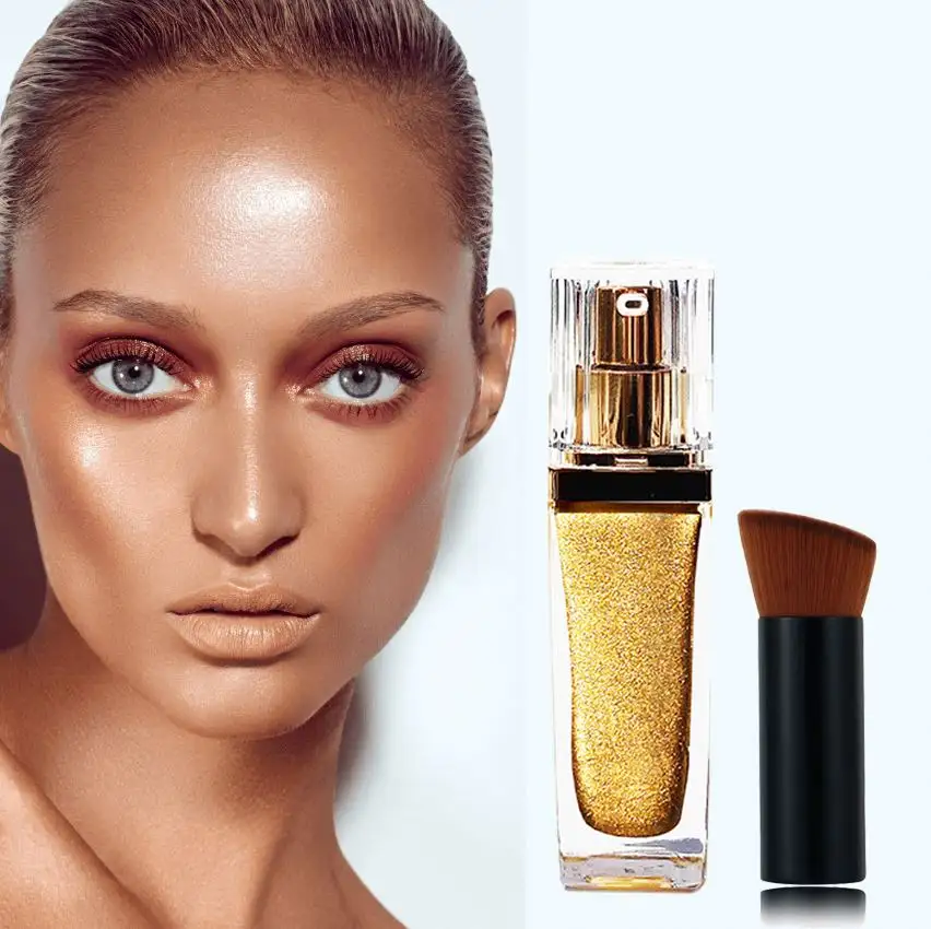 body shimmer oil cosmetics cream bronzer glitter makeup private label liquid highlighter