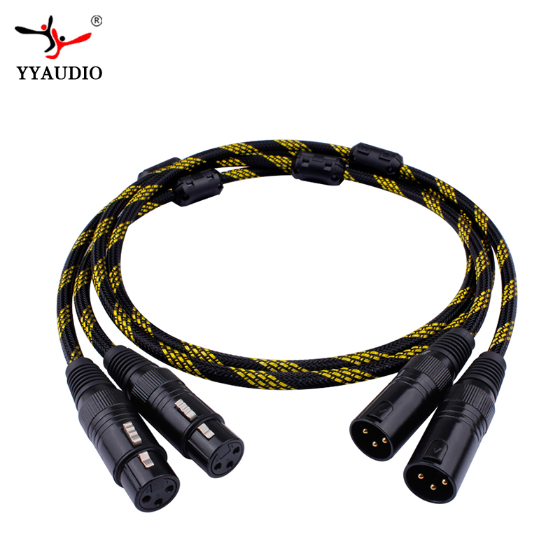 YYAUDIO 1 пара Hifi 2 XLR штекер-гнездо балансировочный аудиокабель высокая производительность 3 Pin XLR разъемы Микрофон XLR кабель