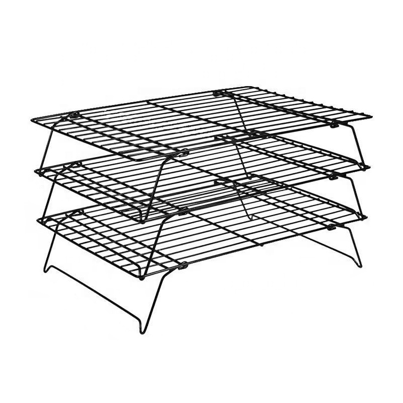 Amazon Hot Selling 3 Tier Non Stick Cooling Rack Detachable Stainless Steel Cooling Rack for Baking