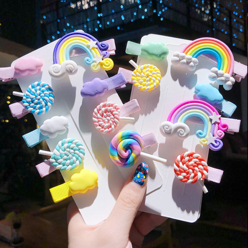 Children's hairpin net red color cute princess candy color hair accessories hairpins