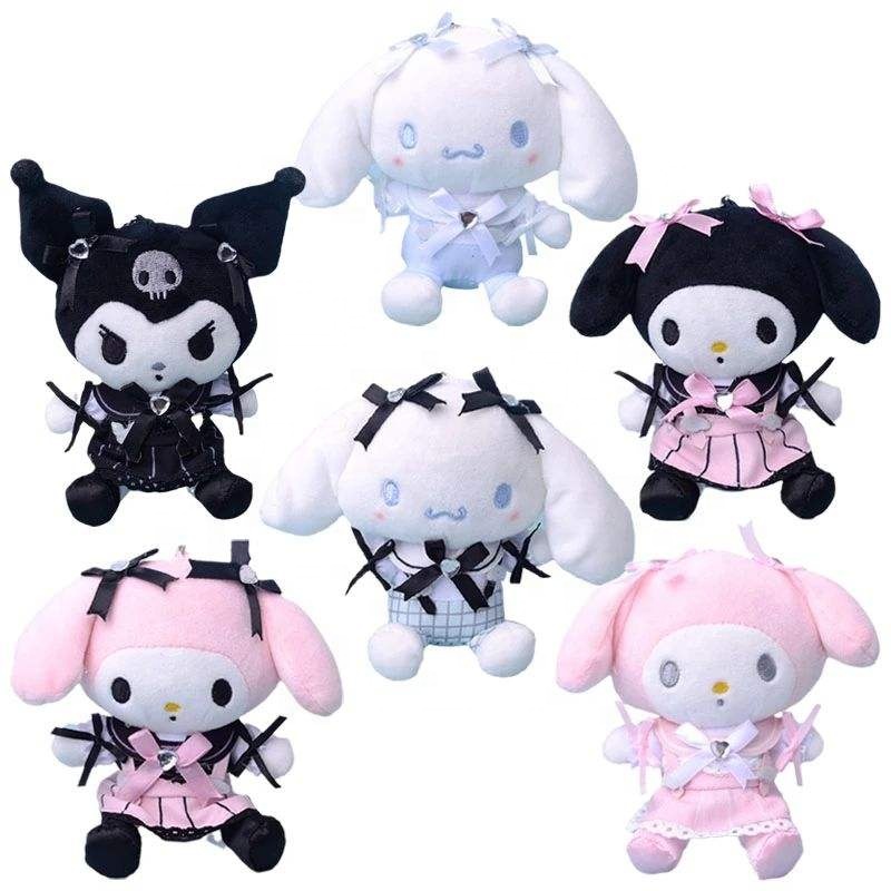 Аксессуары Sanrio 12 см, Плюшевые канцелярские товары Sanrio, брелок с милым мультяшным рисунком Kuromi My Melody Kawaii, плюшевая кукла