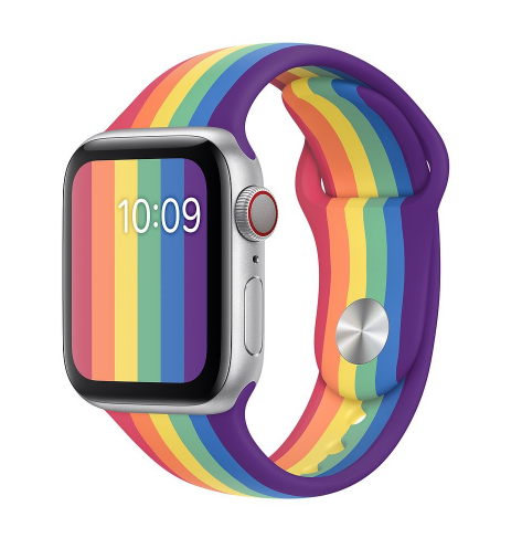 Подходит для наручных часов iwatch серии и Двухцветный силиконовый чехол 1/2/3/4/5 поколения нейлоновая Радужная Милан спортивный ремешок аксессуары