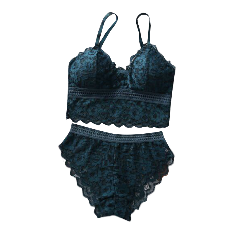 Rimless bra and panty set luxurious lace bra set bikini teen girls in bras and panties