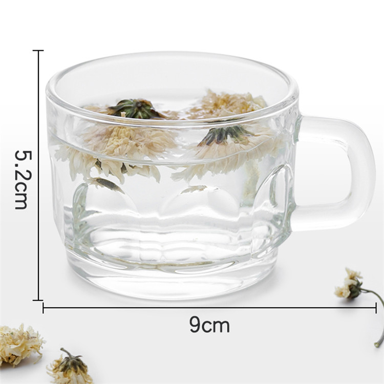 Hot Sale Customized One-Piece Simple Transparent Glass Cup With Handle For Making Flower Tea With Small Tea Cup