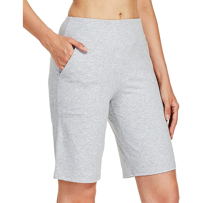 2021 new arrivals plus size activewear wholesale high waist slim sports shorts with pocket