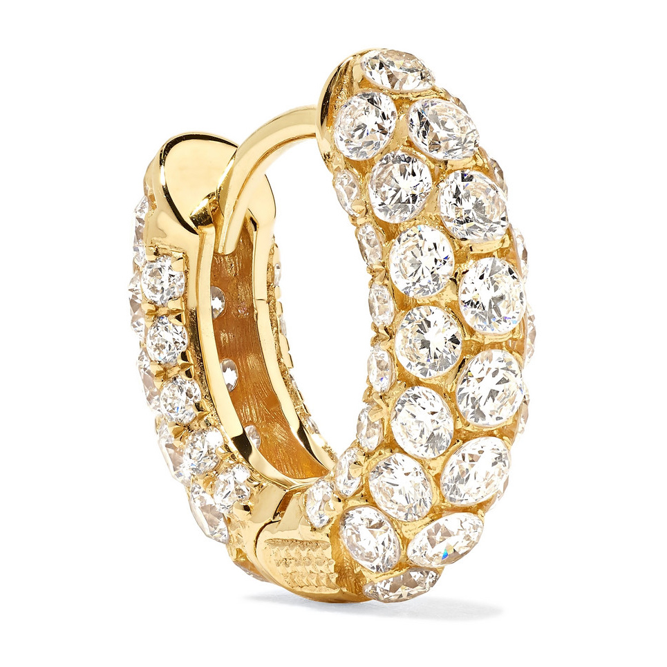 Ювелирные изделия из серебра 925 пробы, 18k позолоченные серьги-кольца huggie со стразами