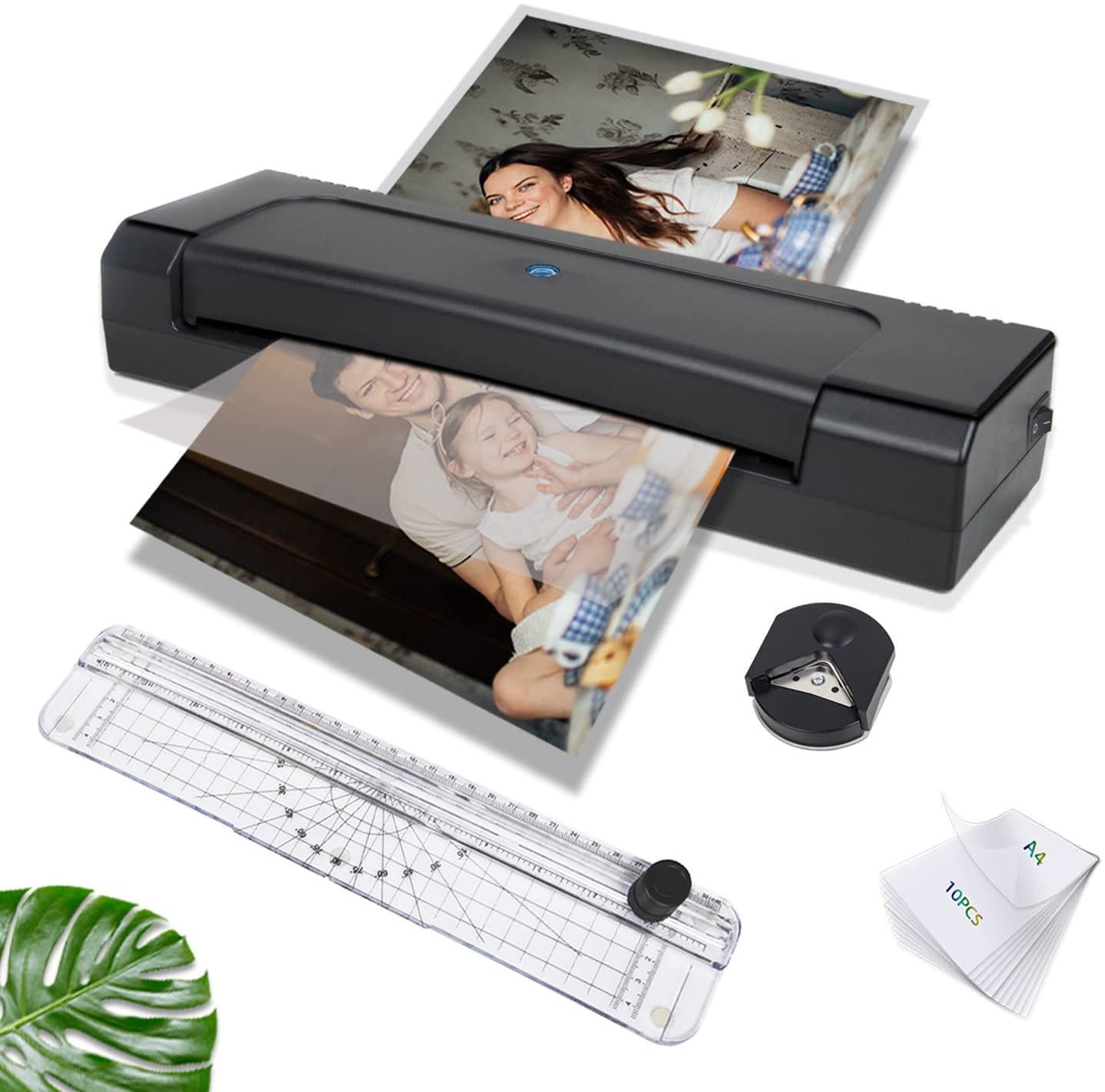 (USA warehouse) High Quality Laminating Machine Heat Press A4 Laminator with paper trimmer ,corner cutter and 10pcs pouch film